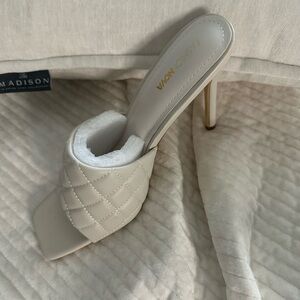 Madison Cream Quilted Heels